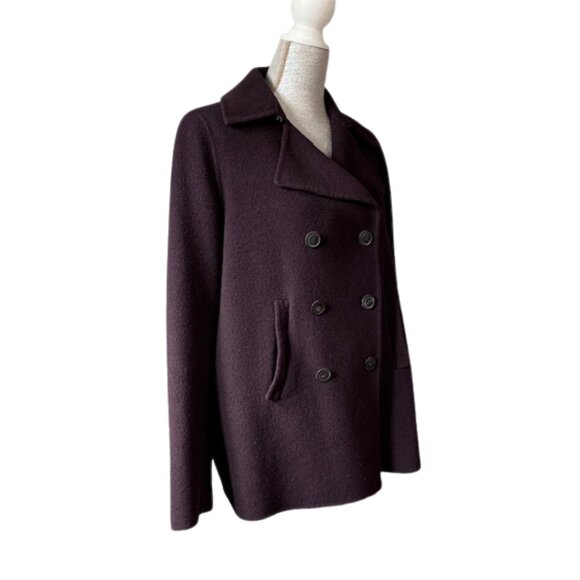 VINCE Oversized Double Breasted Wool Peacoat Jacket in Purple, SIZE LARGE - Picture 8 of 13